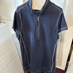 Tommy Bahama women’s sheath dress Navy with Zip Collar